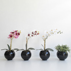 Arranjo De Flor Artificial Orquídea Tigre No Vaso Preto | For